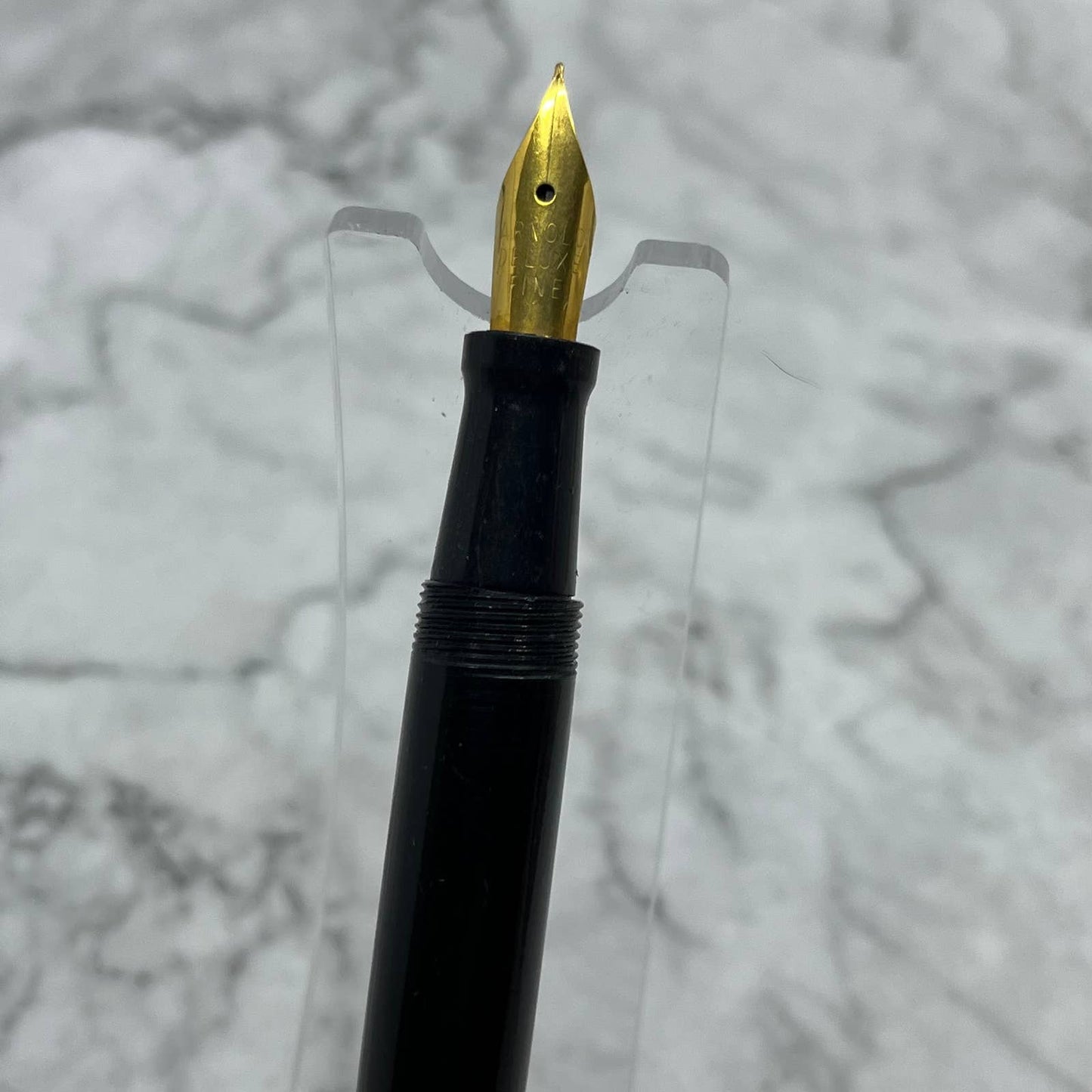 Vintage Black and Chrome Lever Fill Fountain Pen USA SE6