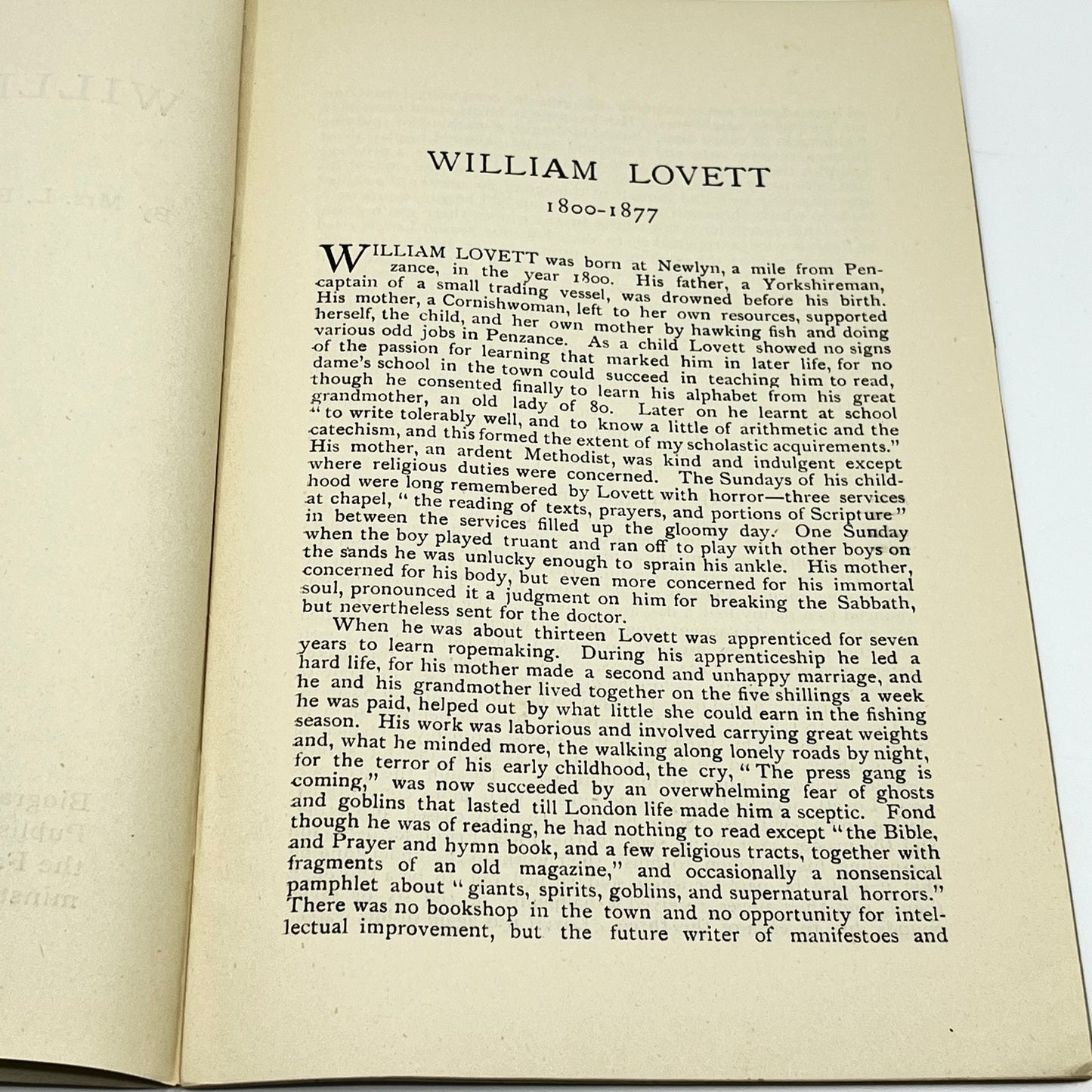 1922 WILLIAM LOVETT Biographical Series Fabian Tract No. 199 London L1-4