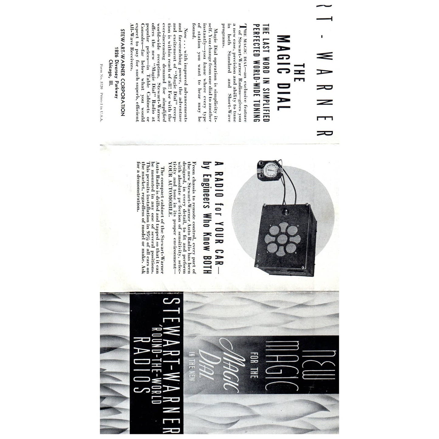 1920s Stuart-Warner 'Round-the-World Radios Fold Out Brochure Magic Dial SE4