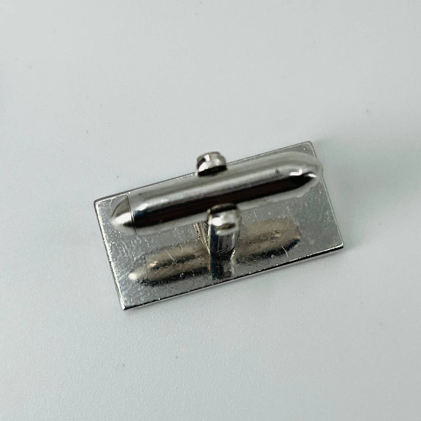 Vintage Art Deco Chrome Tone Swank Checkerboard Cufflinks Cuff Links SB2