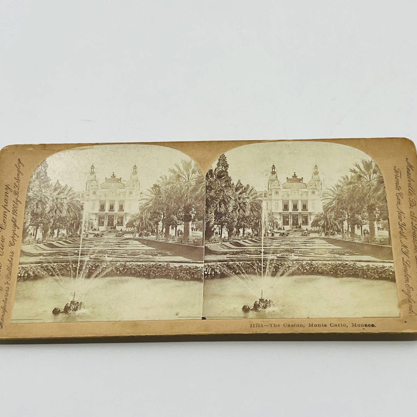 1900 Stereoview Card The Casino Monte Carlo Monaco