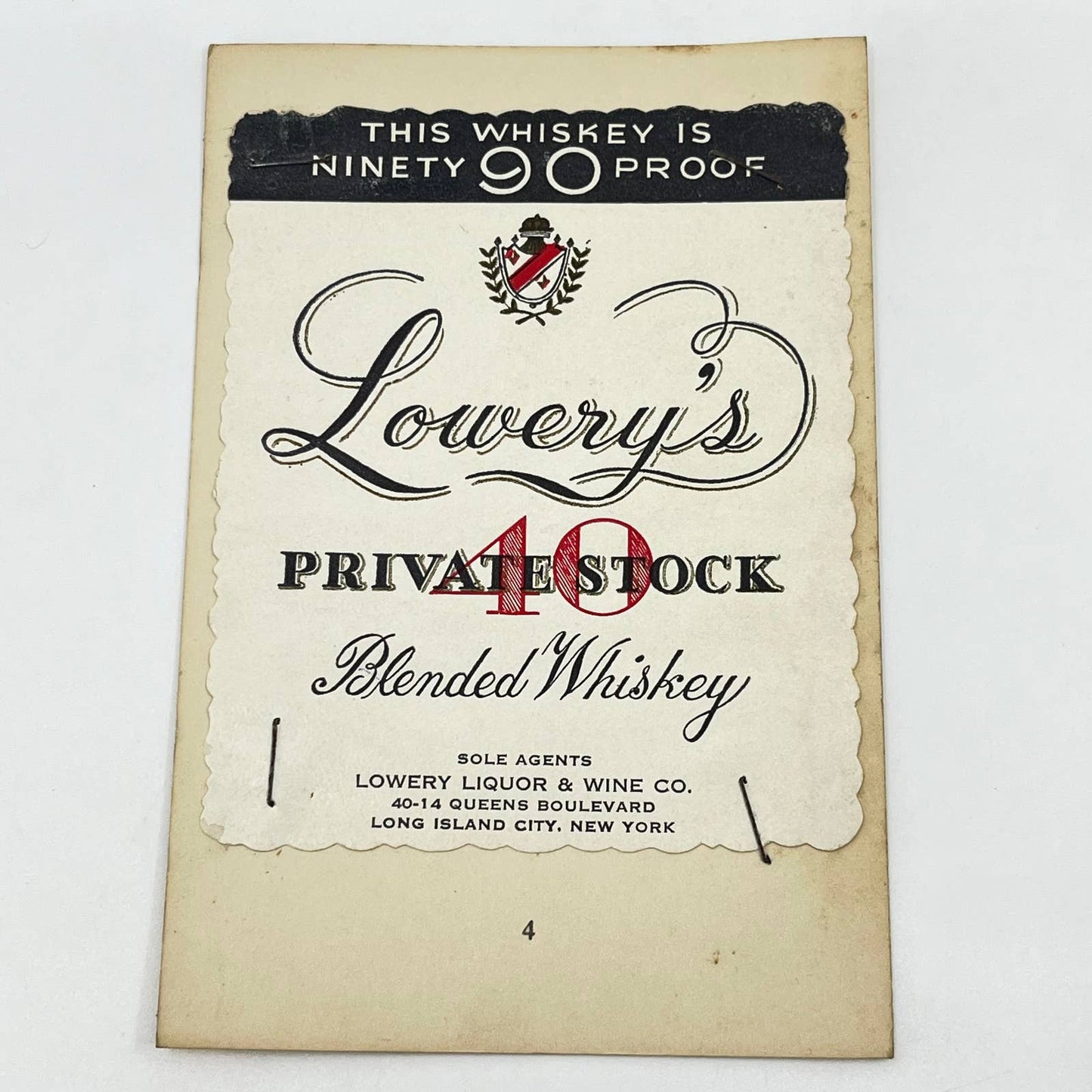 Lowery’s Private Stock Whiskey Label Lowery Liquor Store & Wine Long Island NY