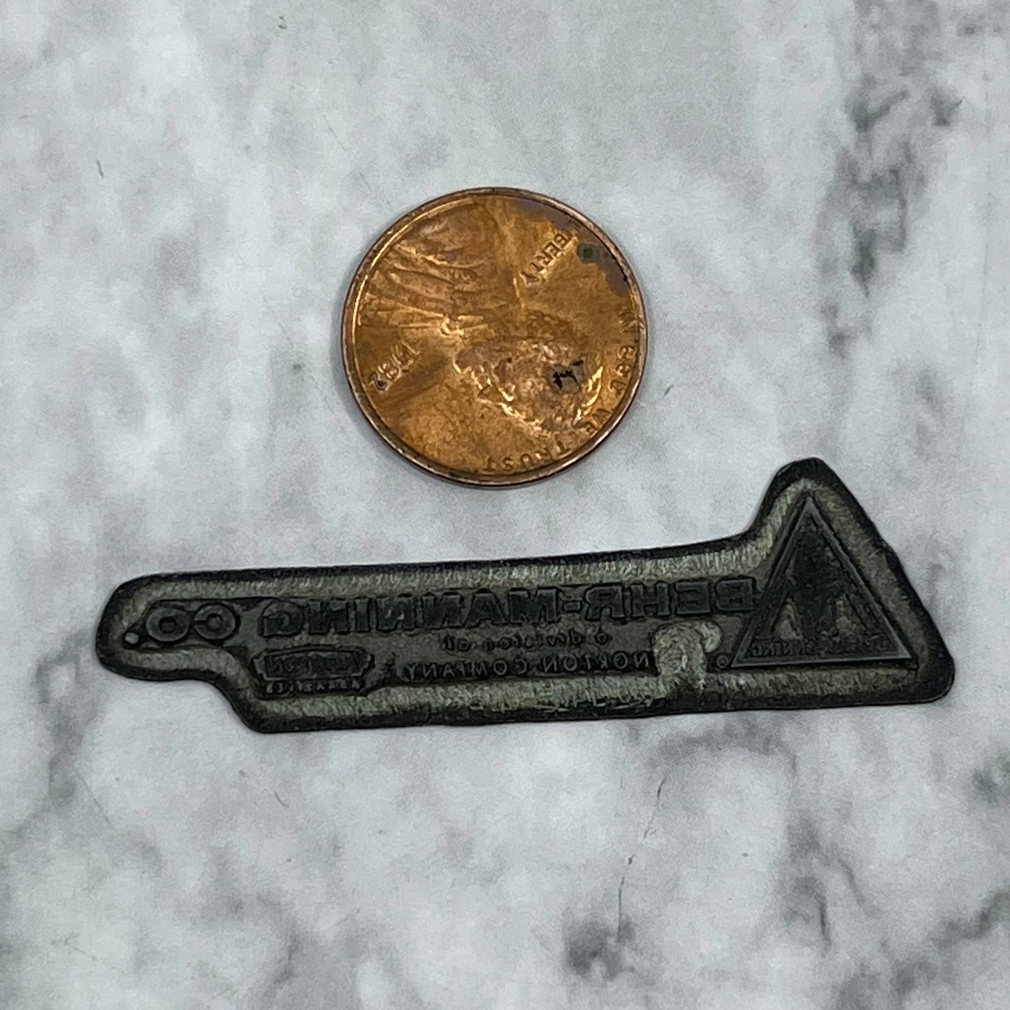 Vintage Printing Letterpress Printers Block Plate Behr-Manning Co Logo TJ57