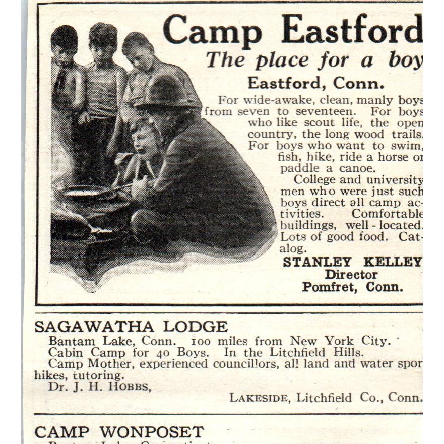Camp Vega Charleston Lake Ontario Canada William H. Hazel 1921 Original Ad TJ7-S