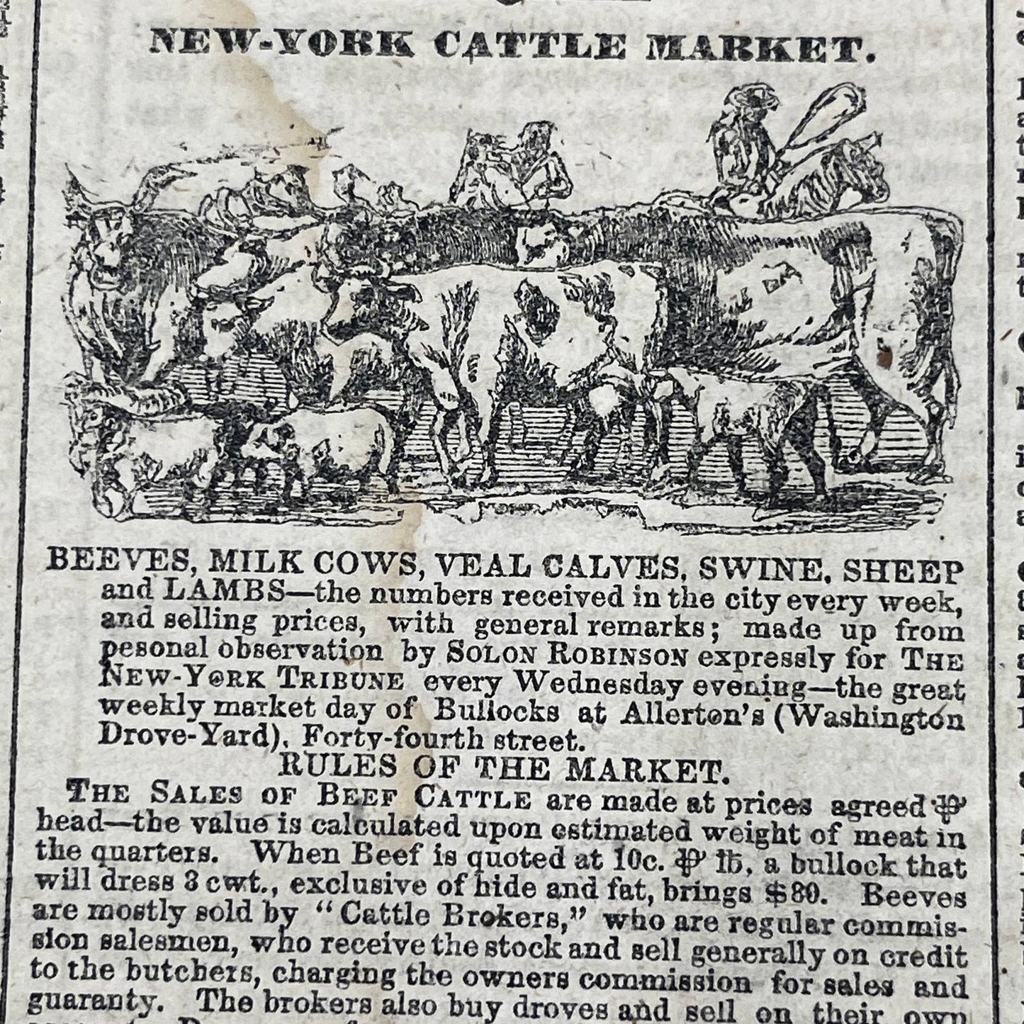 1857 Sep 12 Original New York Tribune - Texas & Native American Relations FL4