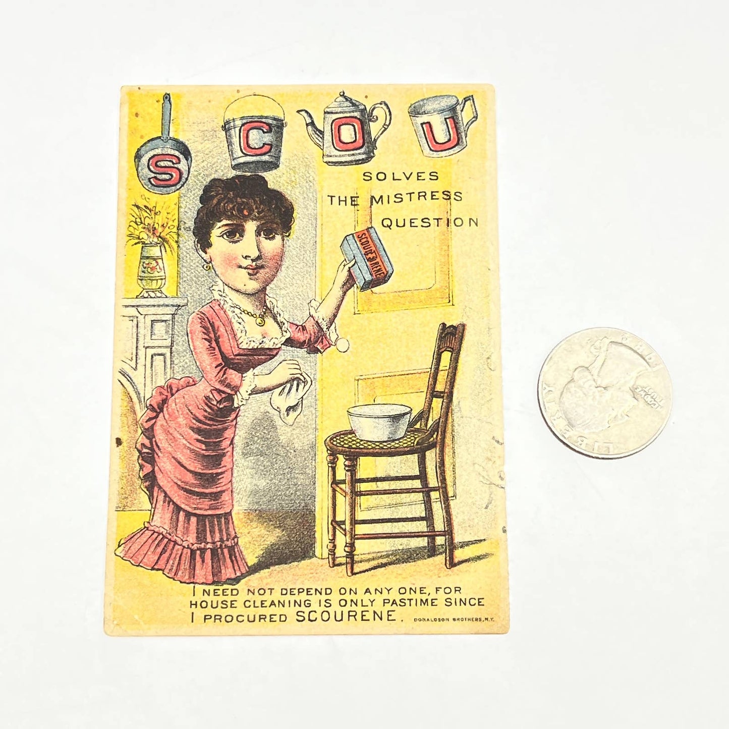 1880s Victorian Trade Card Scourene Simonnds Soap Co. New York AB6