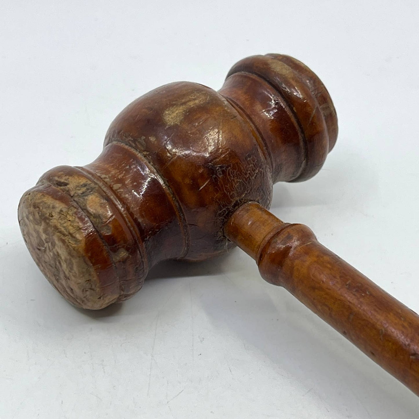 Antique Handmade Solid Wood Judge Gavel Masonic Auctioneer 9" TI2