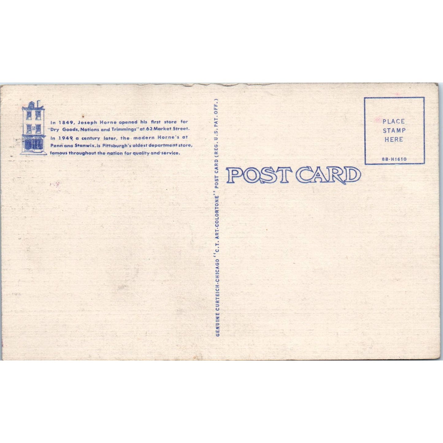 Vintage Postcard Joseph Horne Co. At Night Pittsburgh PA TD8-P2