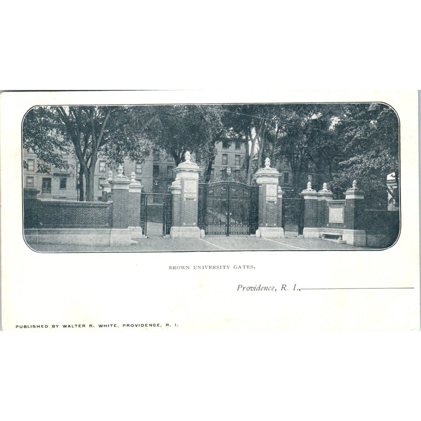 Brown University Gates Providence RI c1905 - Original Postcard TJ9-P1