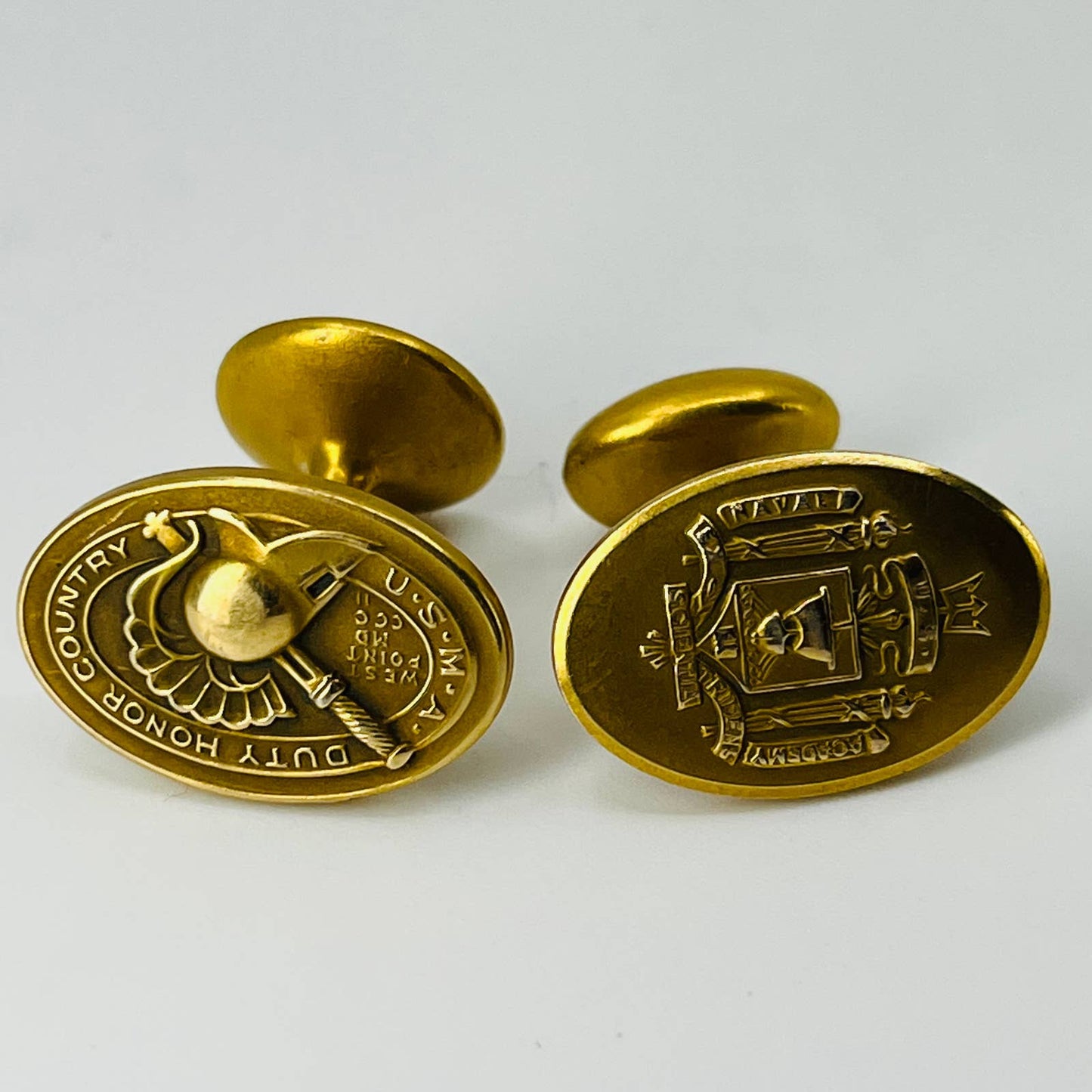 West Point & Navy Poseidon Military Insignia Uniform Cufflink 14k GF SET SB2