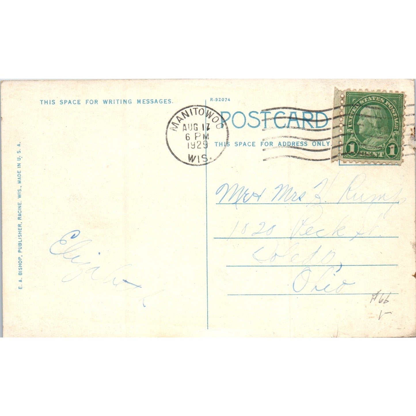 Lifting Large Steamer, Shipyards - Manitowoc WI 1929 Original Postcard P2-3