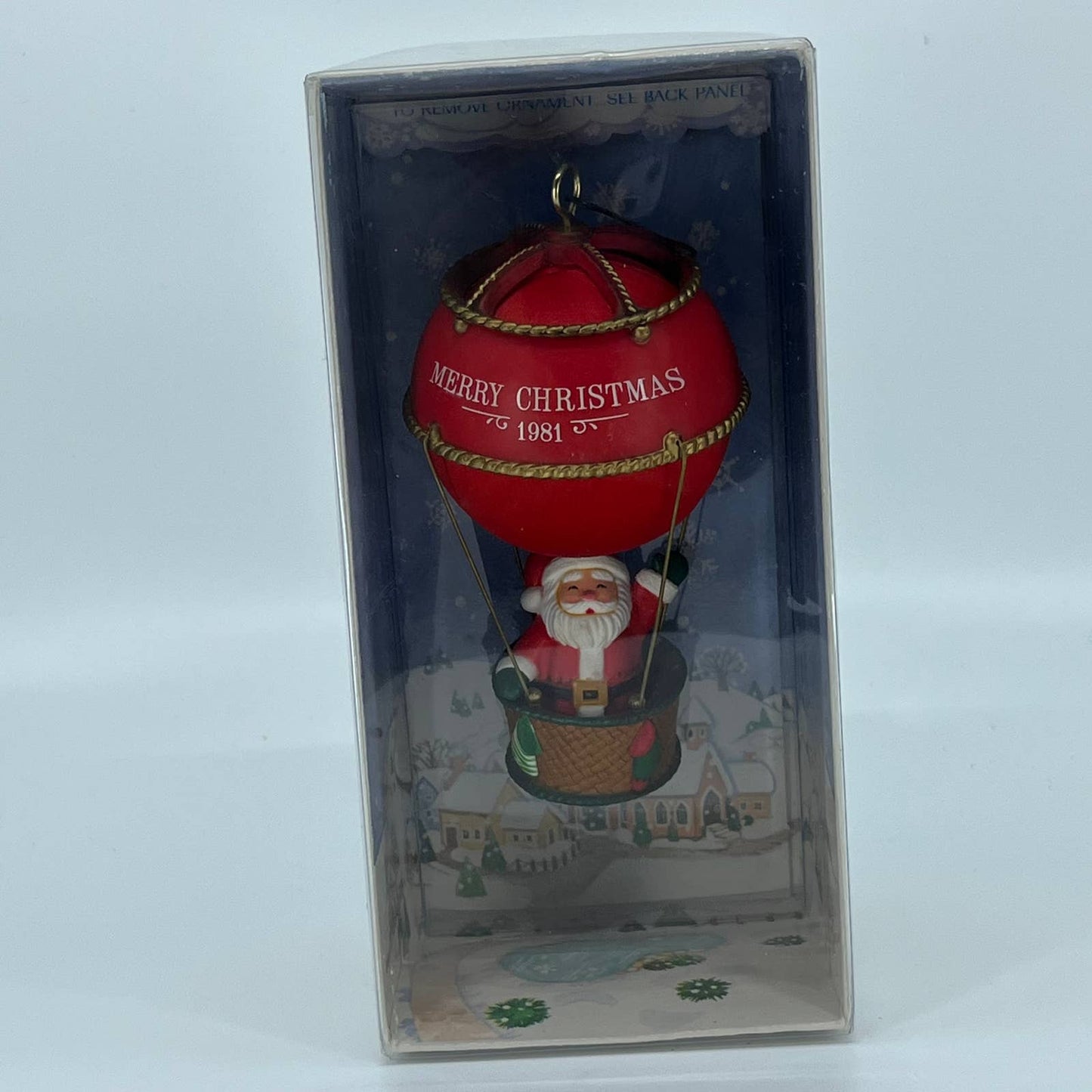 1981 Hallmark Keepsake Sailing Santa Hot Air Balloon Xmas Ornament IN BOX TB4
