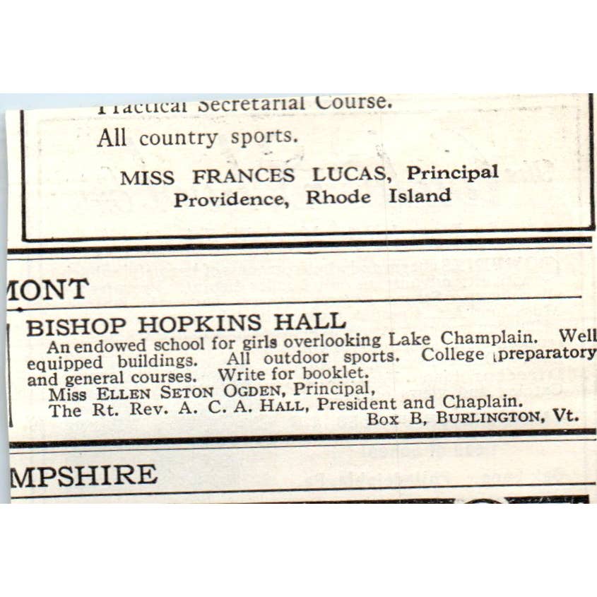 c1920 Harper's Ad - The Cowles School for Girls Emma Milton Cowles Phila EA3