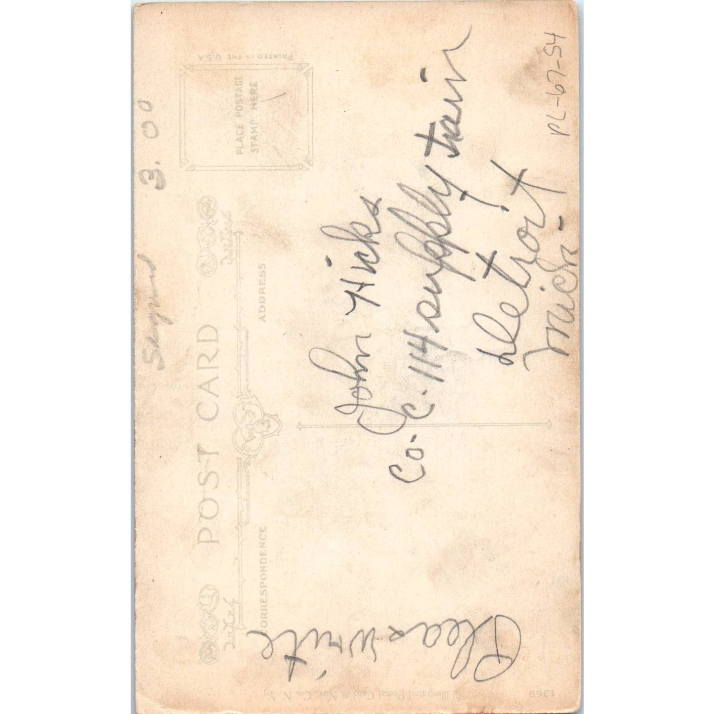 WW1 Wall Doughboy ...I Walk Only 100 Miles A Week Humor Postcard TK1-26