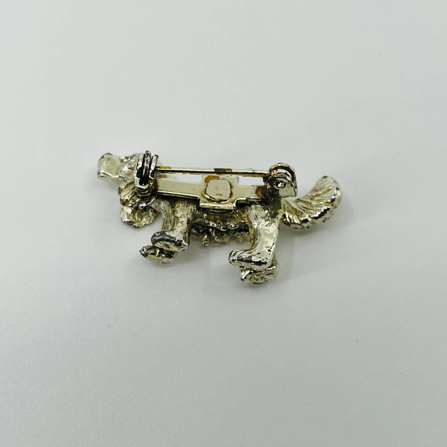 Vintage Mini Cocker Spaniel Dog Pin Silver Tone Brooch SB2
