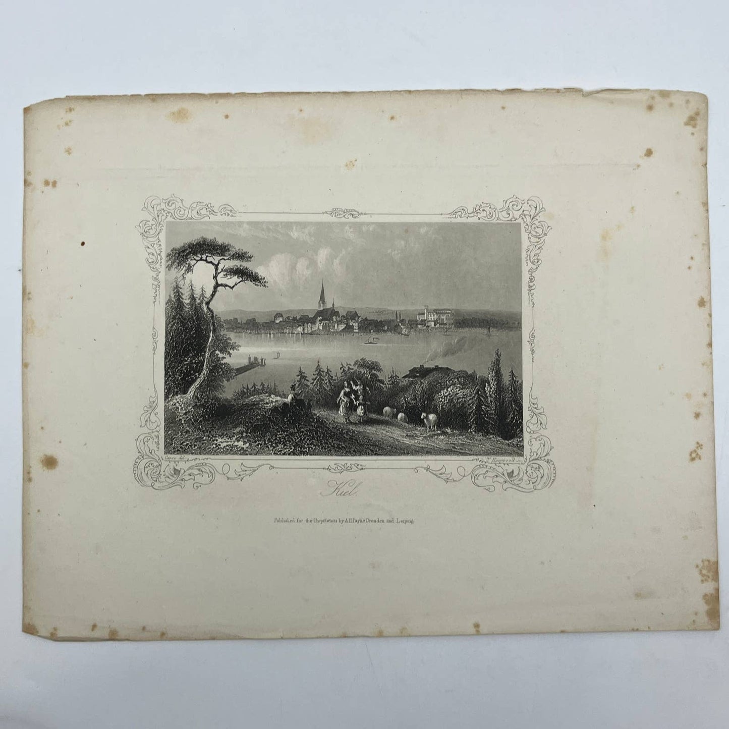 1864 Original Steel Art Engraving - Kiel Carse 8.5x11" AC3