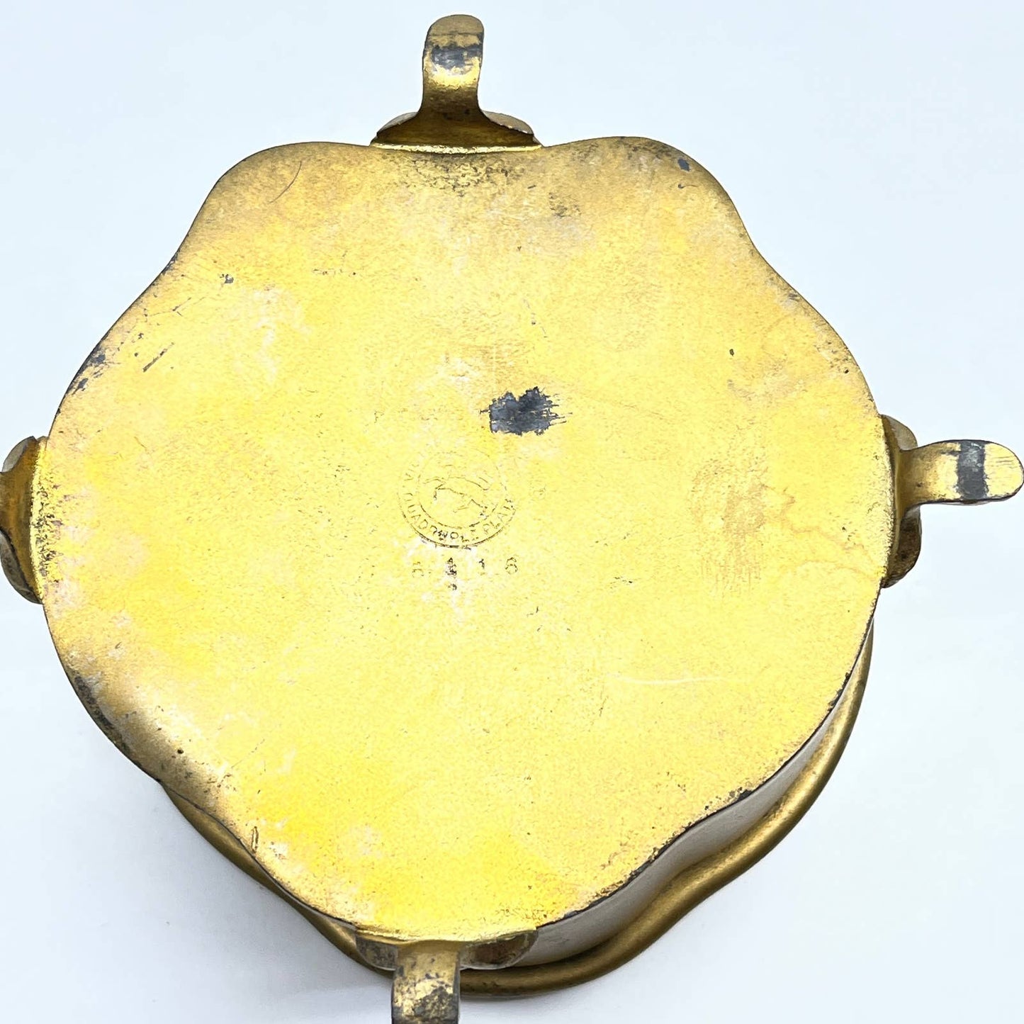 1904 Victor Gold Painted Silver Plate Footed Jewelry Trinket Box TF6