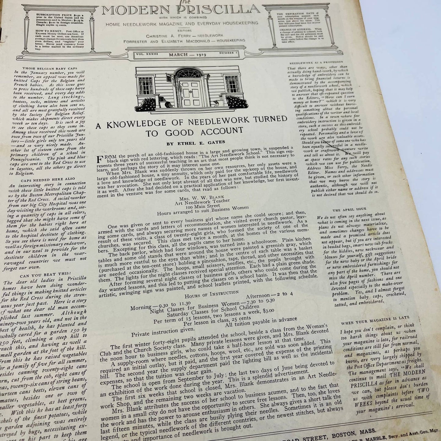 Modern Priscilla Magazine March 1919 Beautiful Woman Art Deco Cream of Wheat BA4