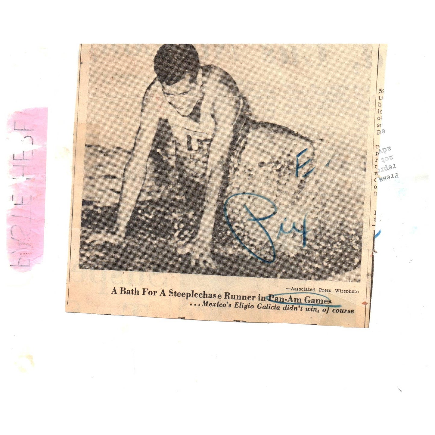 1959 Press Photo Pan American Games Steeplechase Runner Eligio Galicia 6x8" AD3