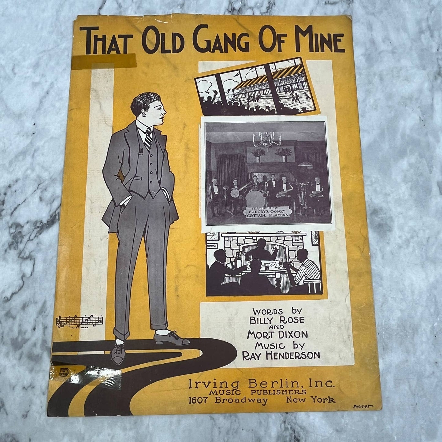 That Old Gang of Mine Irving Berlin Billy Rose 1923 Sheet Music TK2-SM4