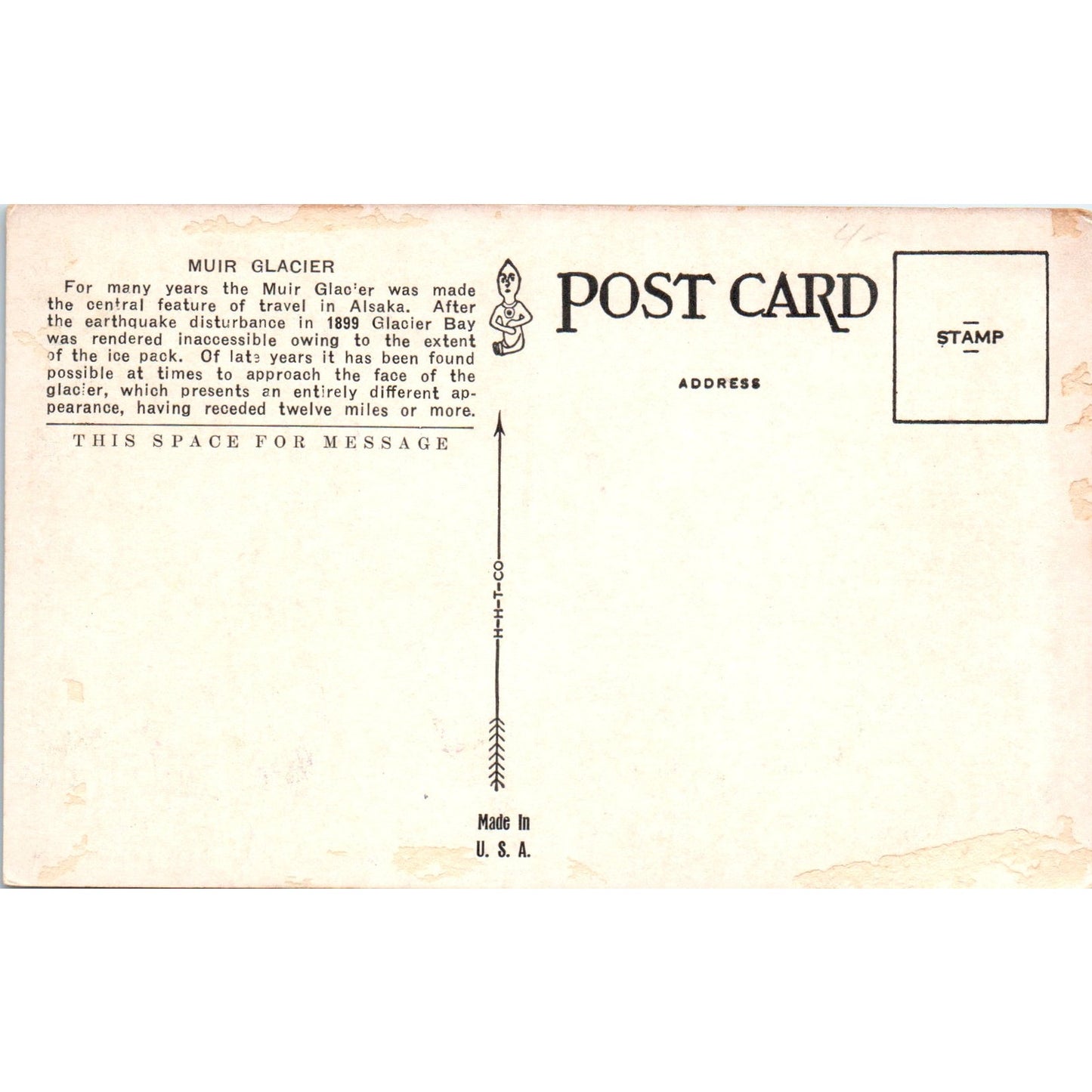 Muir Glacier Alaska Original Postcard P2-6