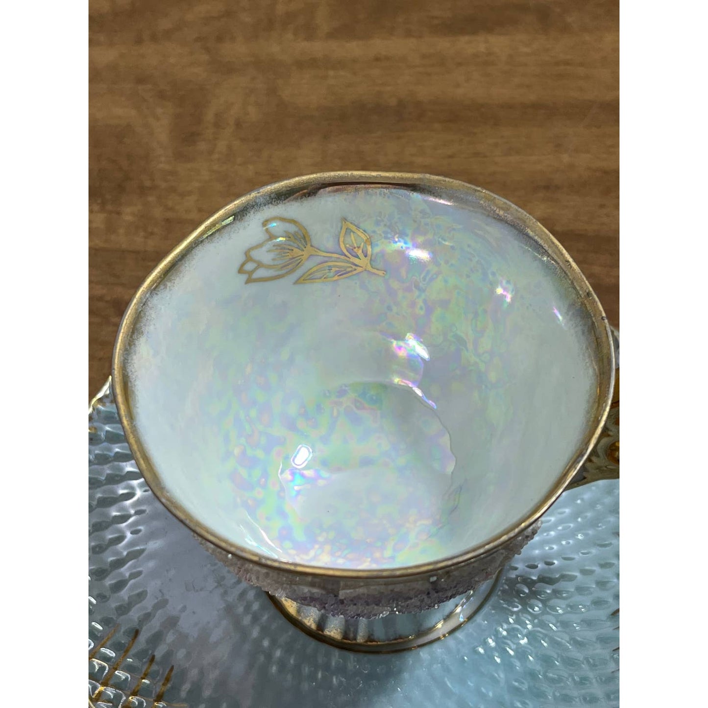 Vintage Japan Lusterware Relco Tea Cup and Blueberry Waffle Saucer TG8