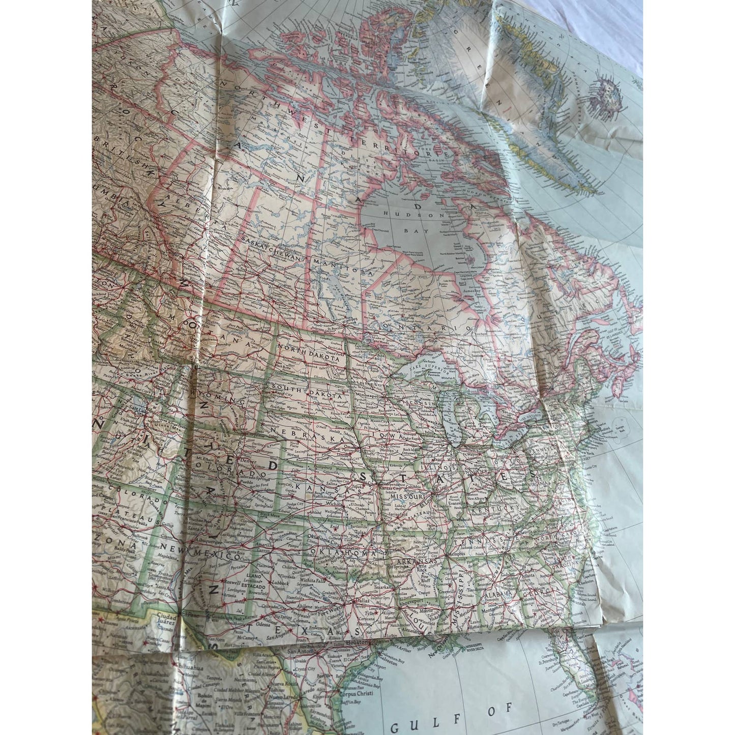 March 1952 National Geographic Map of North America vol CI, no. 3 35x28 FL3