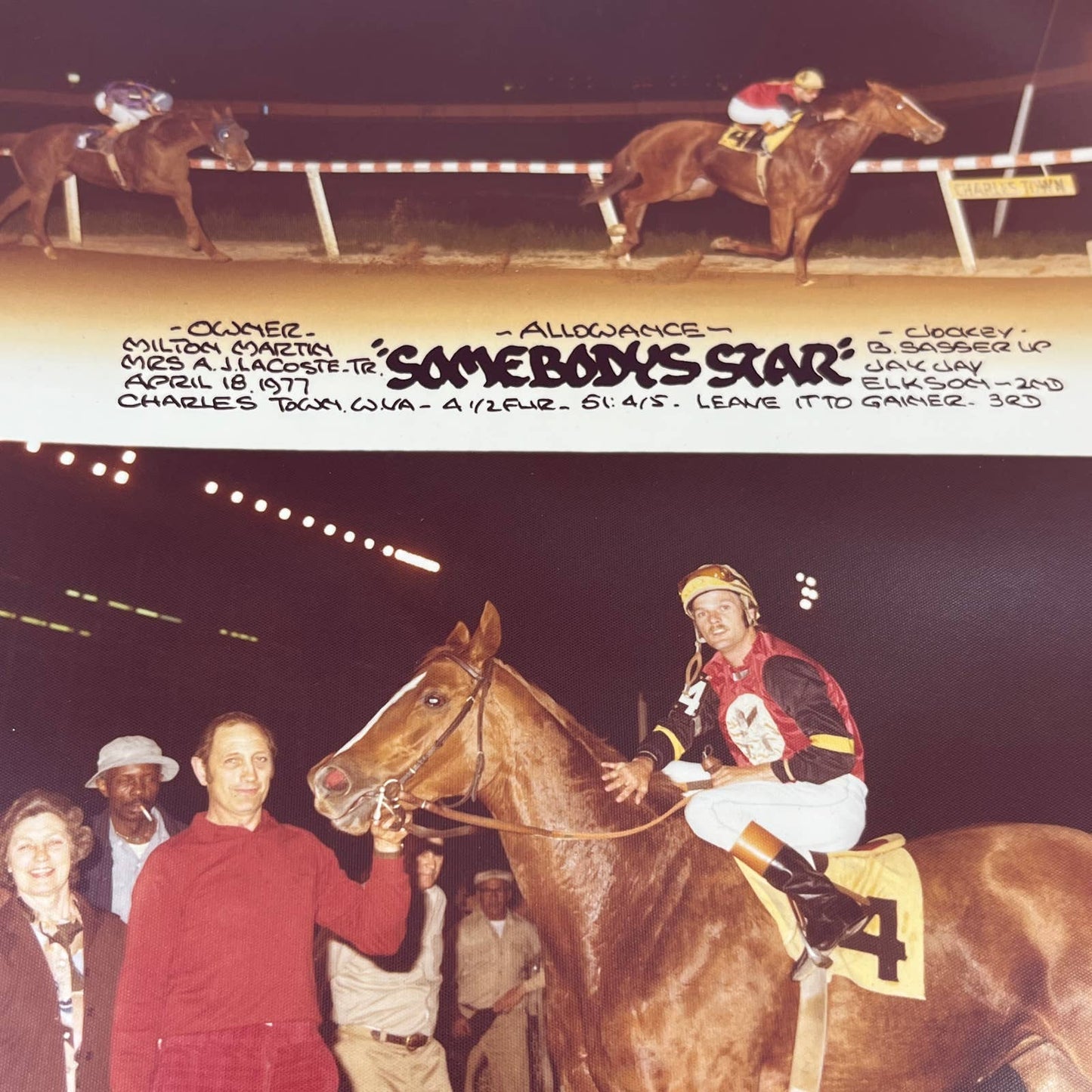 1977 Original Horse Race Winner Photo "Somebody's Star" Charles Town W VA AC5