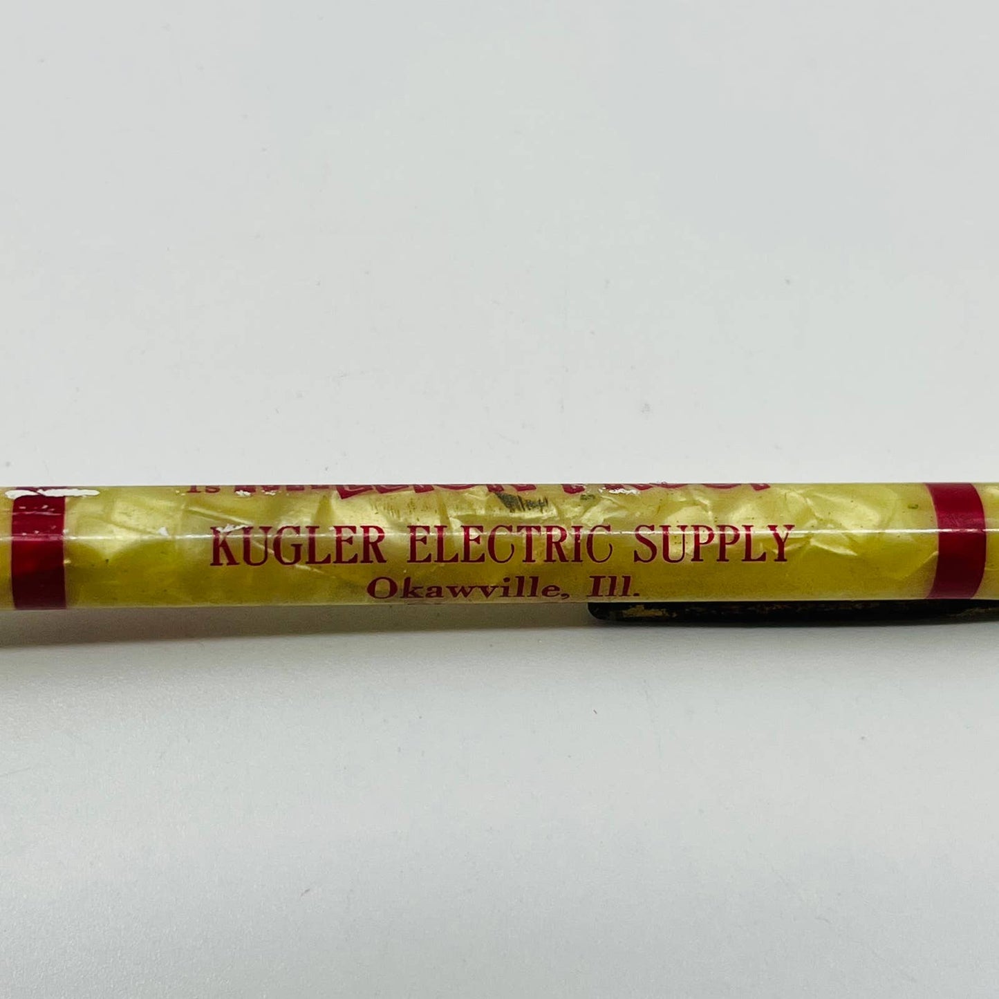 Celluloid Marbled Mechanical Pencil RCA Victor Television Okawille IL Kugler SB3