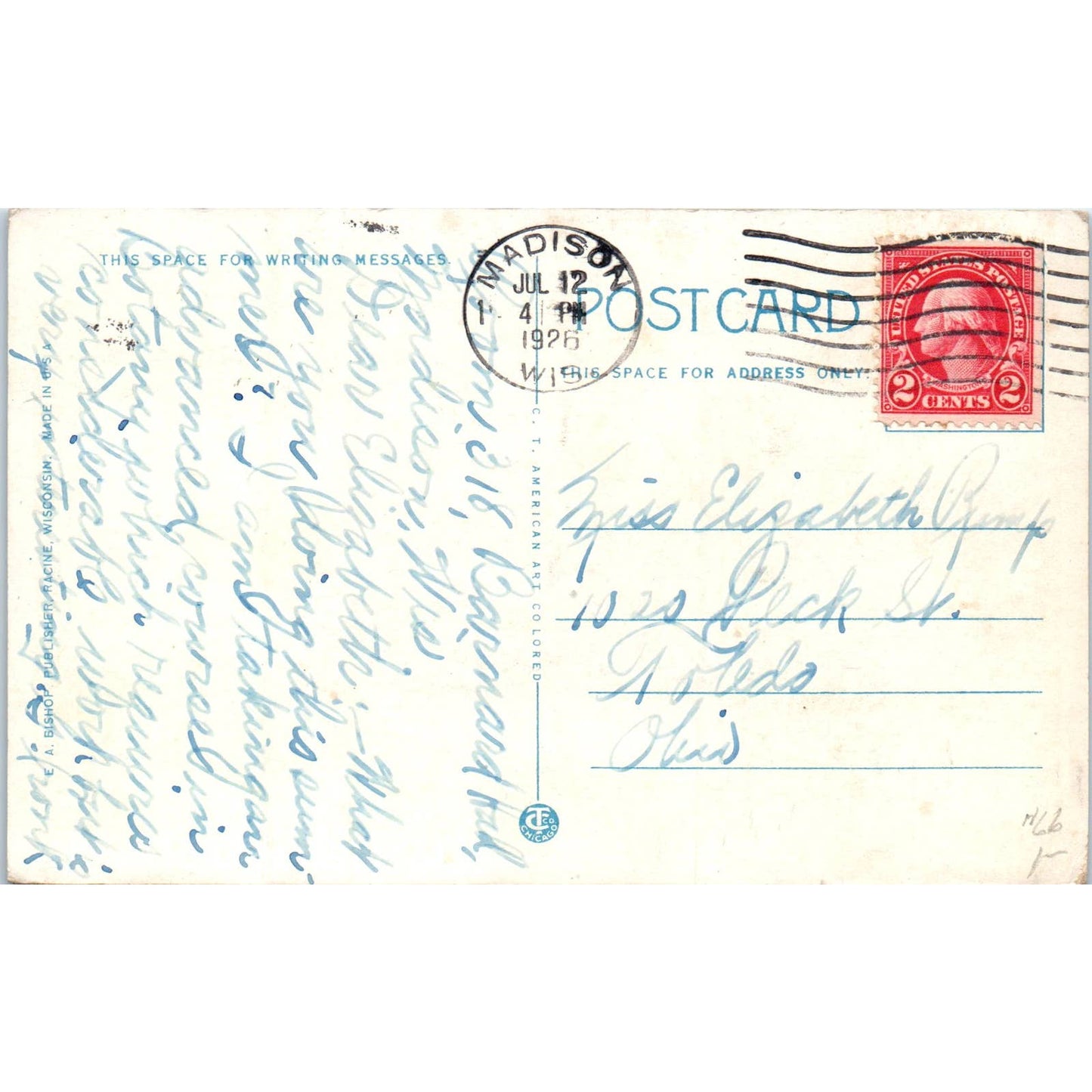 Painting in the Supreme Court State Capitol Madison WI Original Postcard TK1-P12