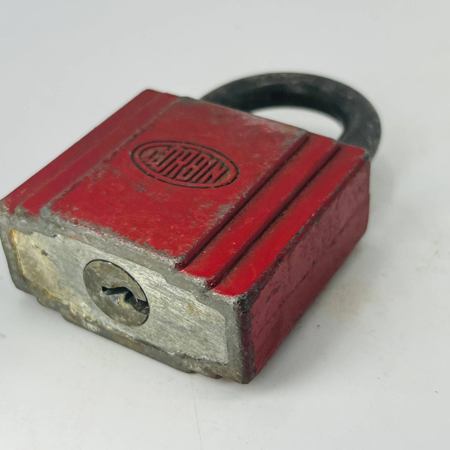 Vintage Art Deco Corbin Red USA Lock Padlock No Key SA8
