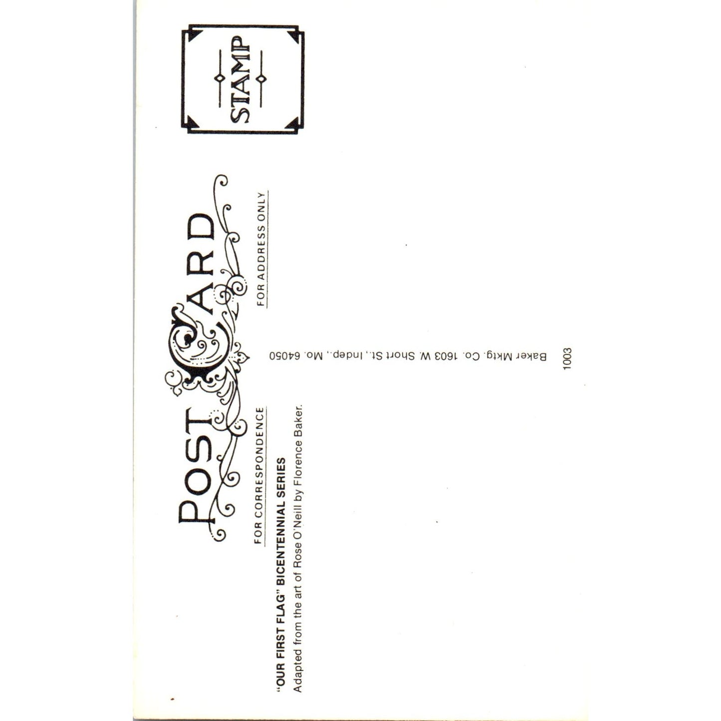 1976 Our First Flag Bicentennial Rose O'neill Kewpie Dolls Original Postcard PB7