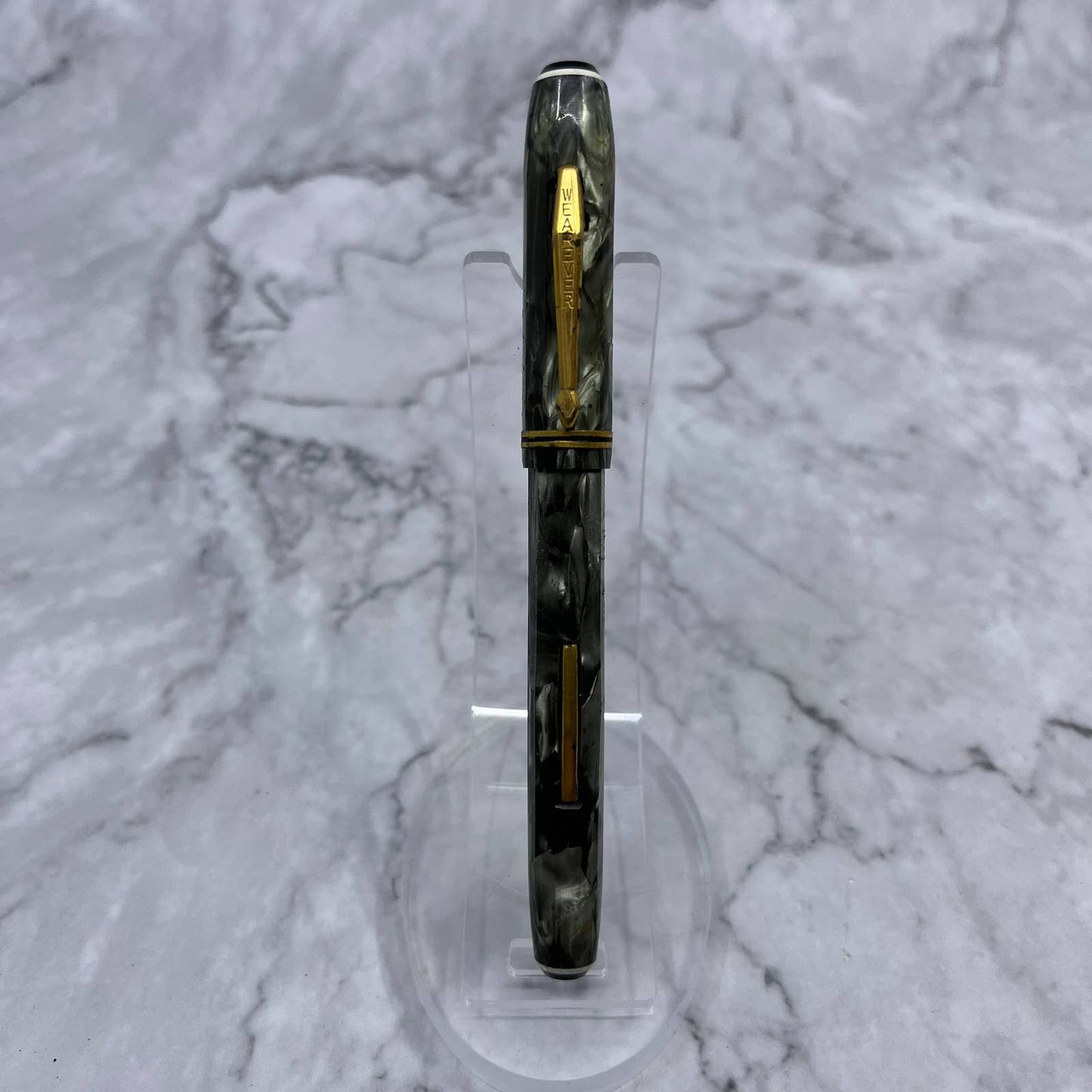 Vintage Marbleized Gray-Green Celluloid Wearever Fountain Pen 14k Nib SE6
