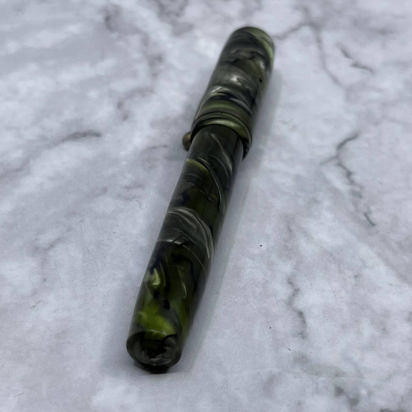 Vintage Marbleized Green 4" Celluloid Fountain Pen SE6