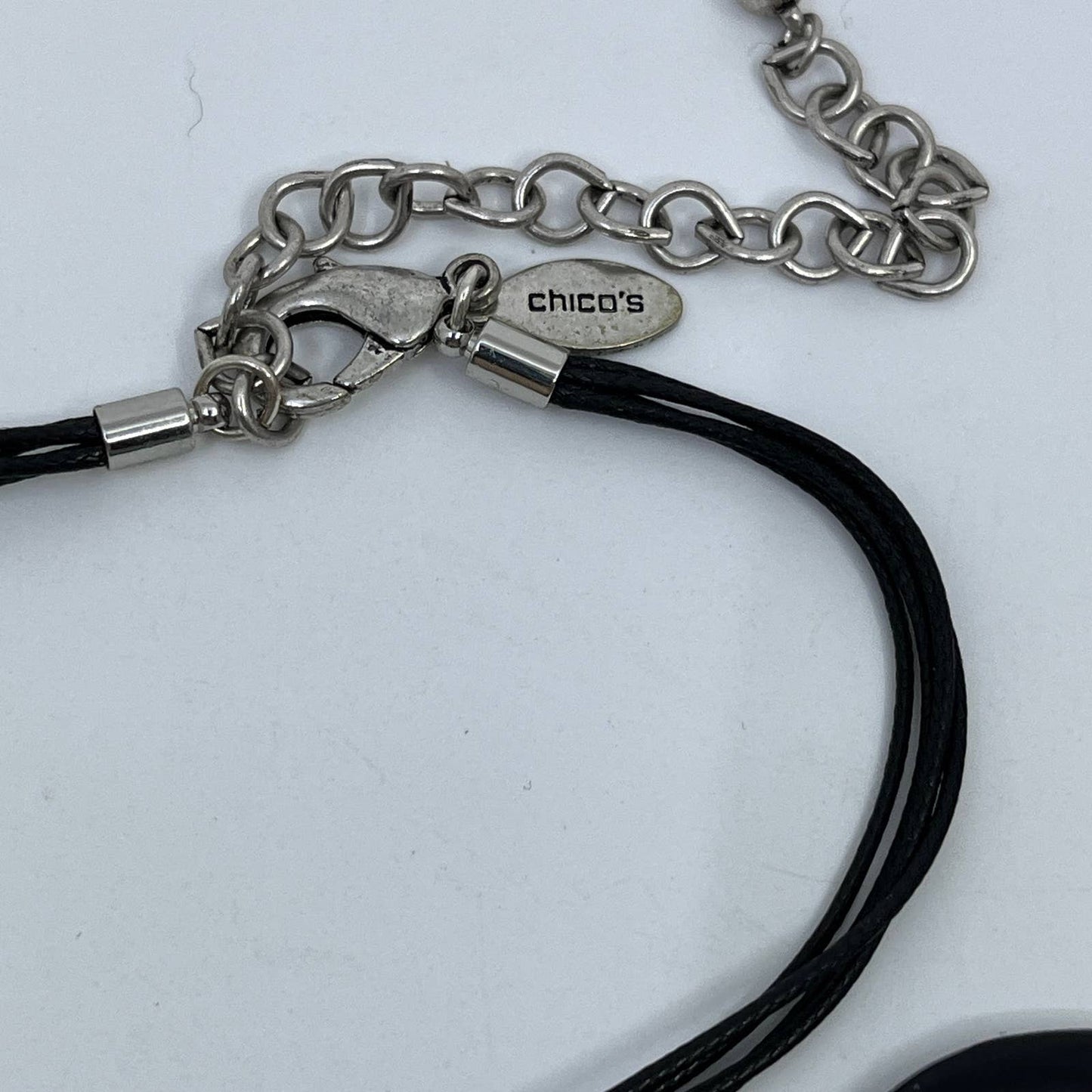 Vintage Boho SABRA Necklace Long Turquoise Dyed Howlite Stones Black Lucite SD5