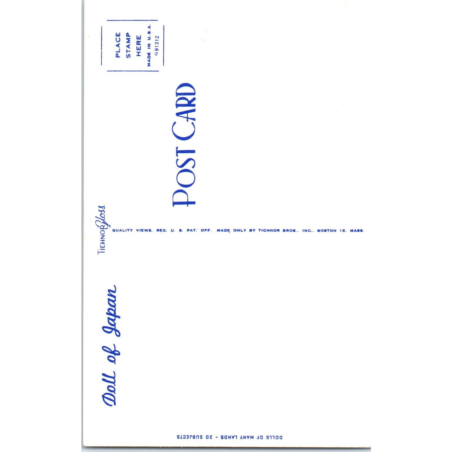 Doll of Japan - Dolls of Many Lands Series Original Postcard PB4