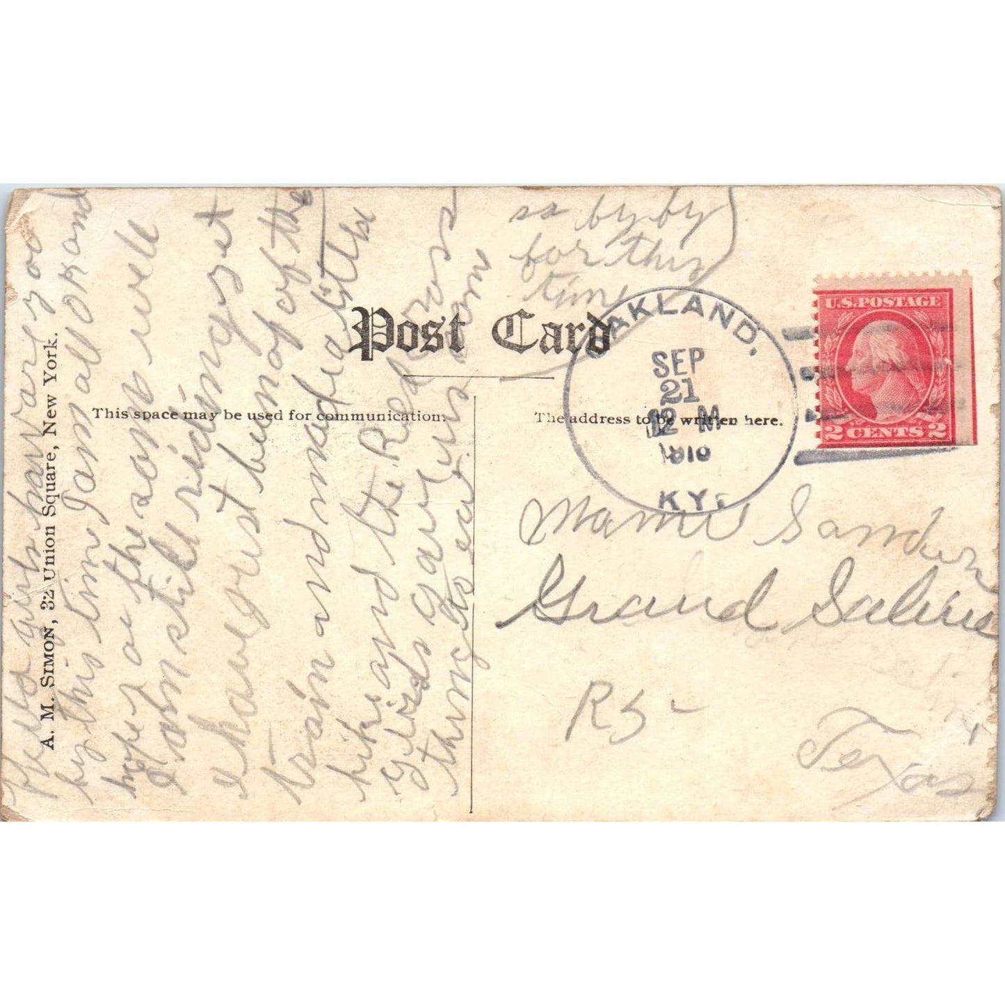 Army Base in Texas 1910 - Original Postcard TJ7-RP1