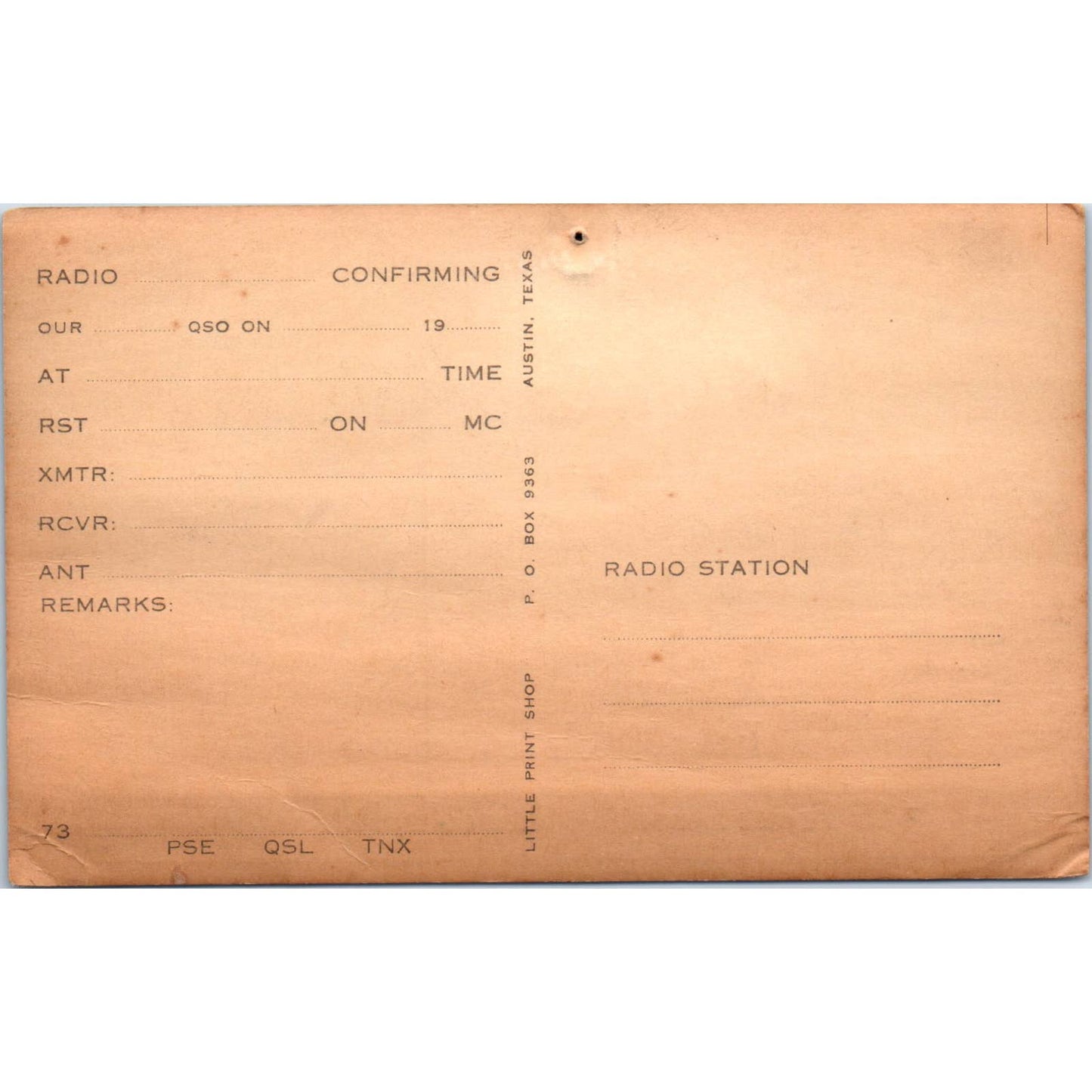 Vintage QSL Ham Radio Card Eric Wolstenholme Lincoln Rhode Island SE5