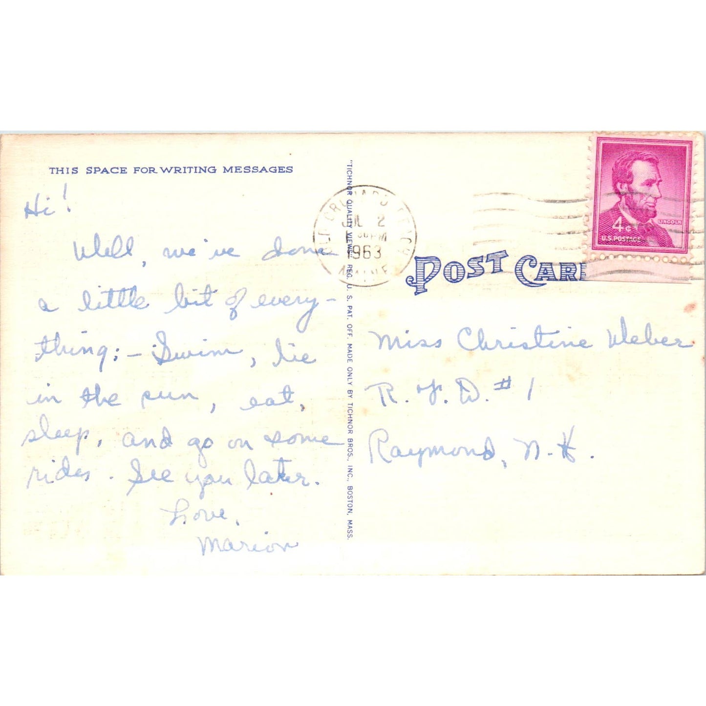 Casino and Pier at Night Old Orchard Beach ME - Original Postcard TJ7-RP3