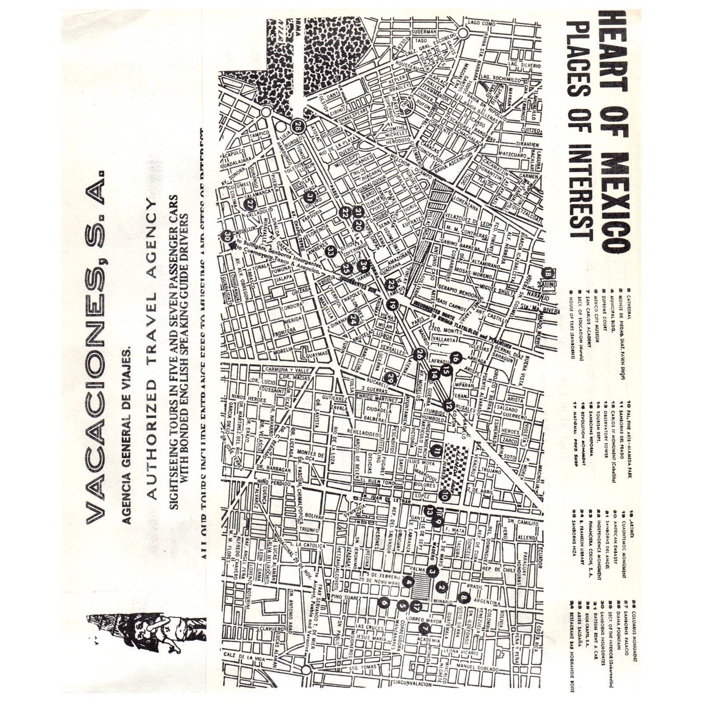 1960s Vacaciones S.A. Travel Agency Mexico City Vacations Travel Brochure SE4