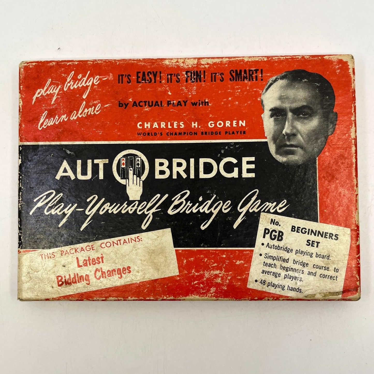 1950s Auto Bridge Play-Yourself Bridge Game PGB Set In Box w/Manual COMPLETE TI2