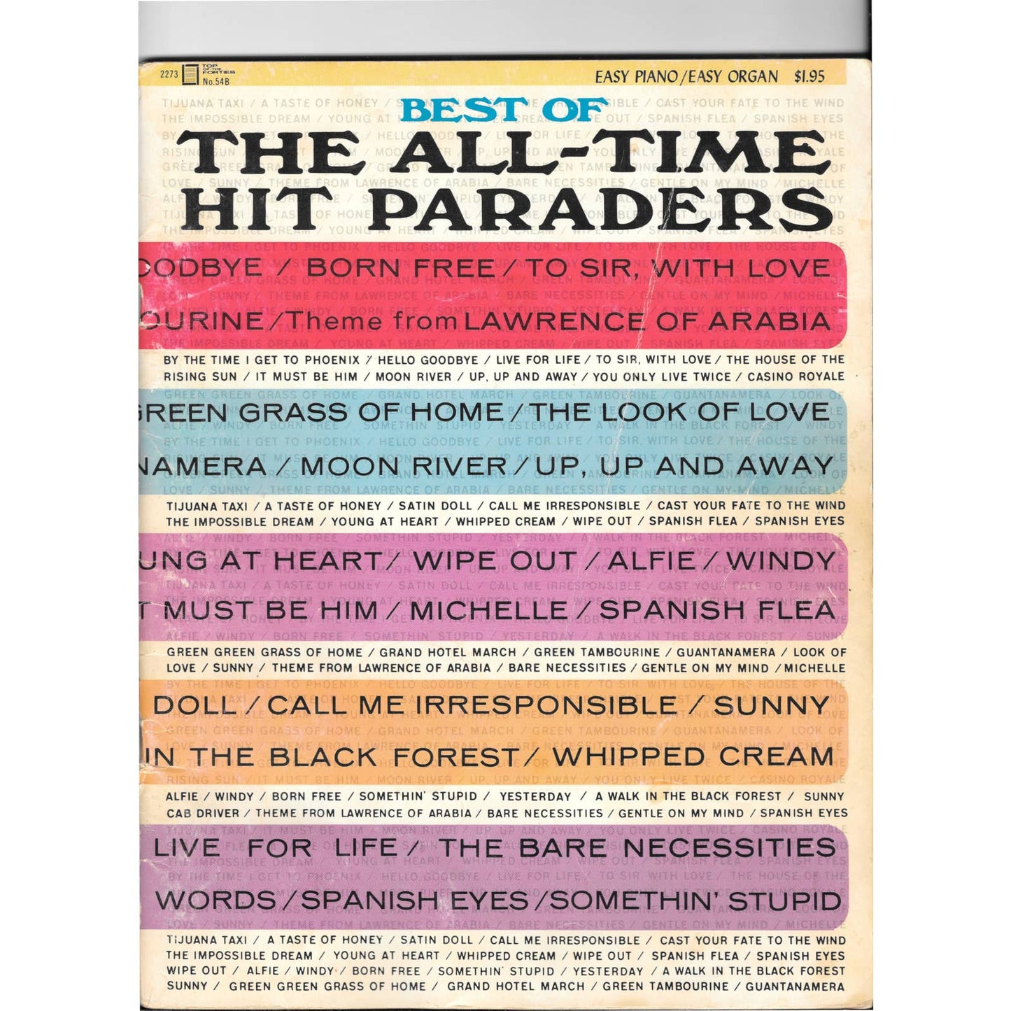 1960s Best of the All Time Hit Paraders Sheet Music Book TJ7