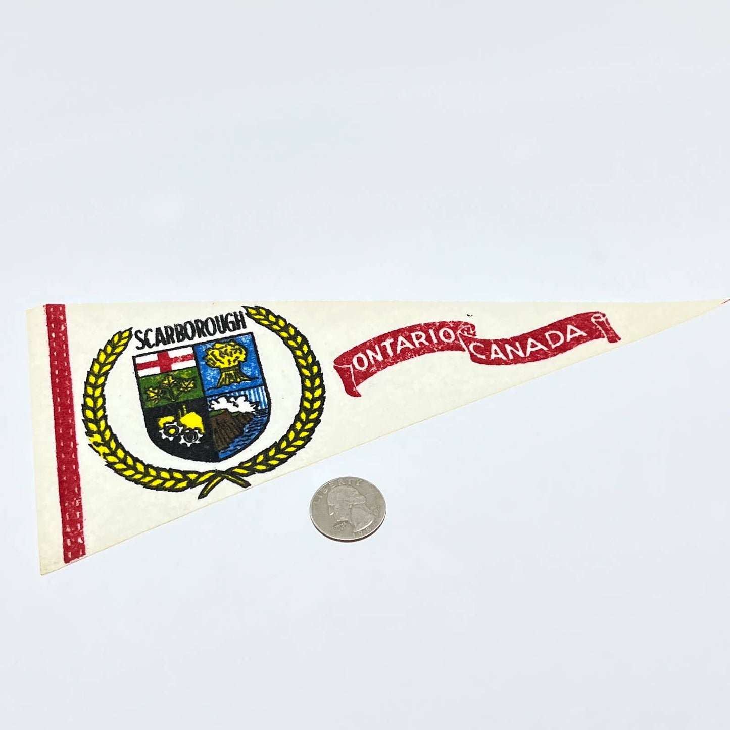 Vintage Scarborough Ontario Canada Small Felt Pennant 10" AB8