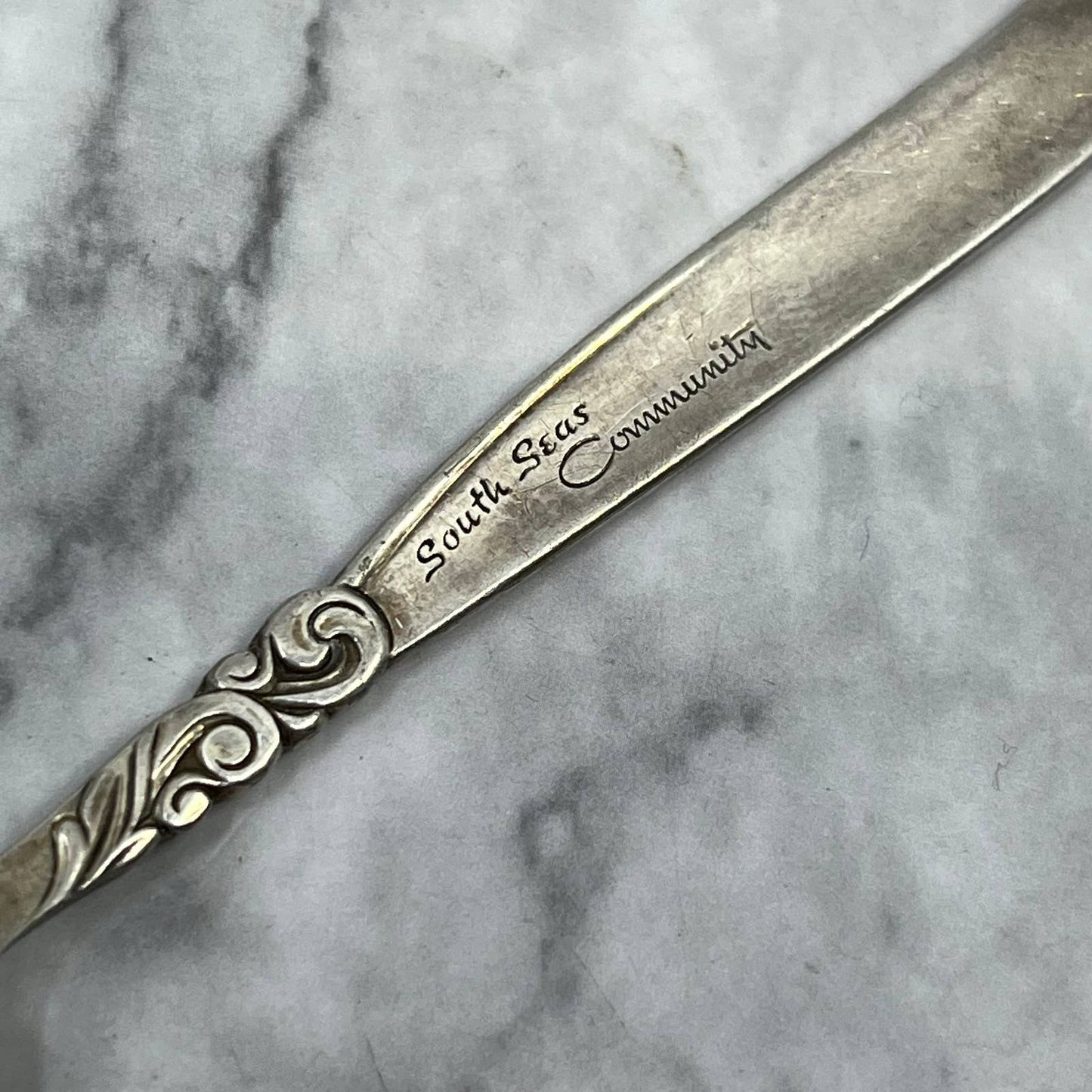 Vintage South Seas Community Silverplate Baby Spoon 4.5" SE6-6