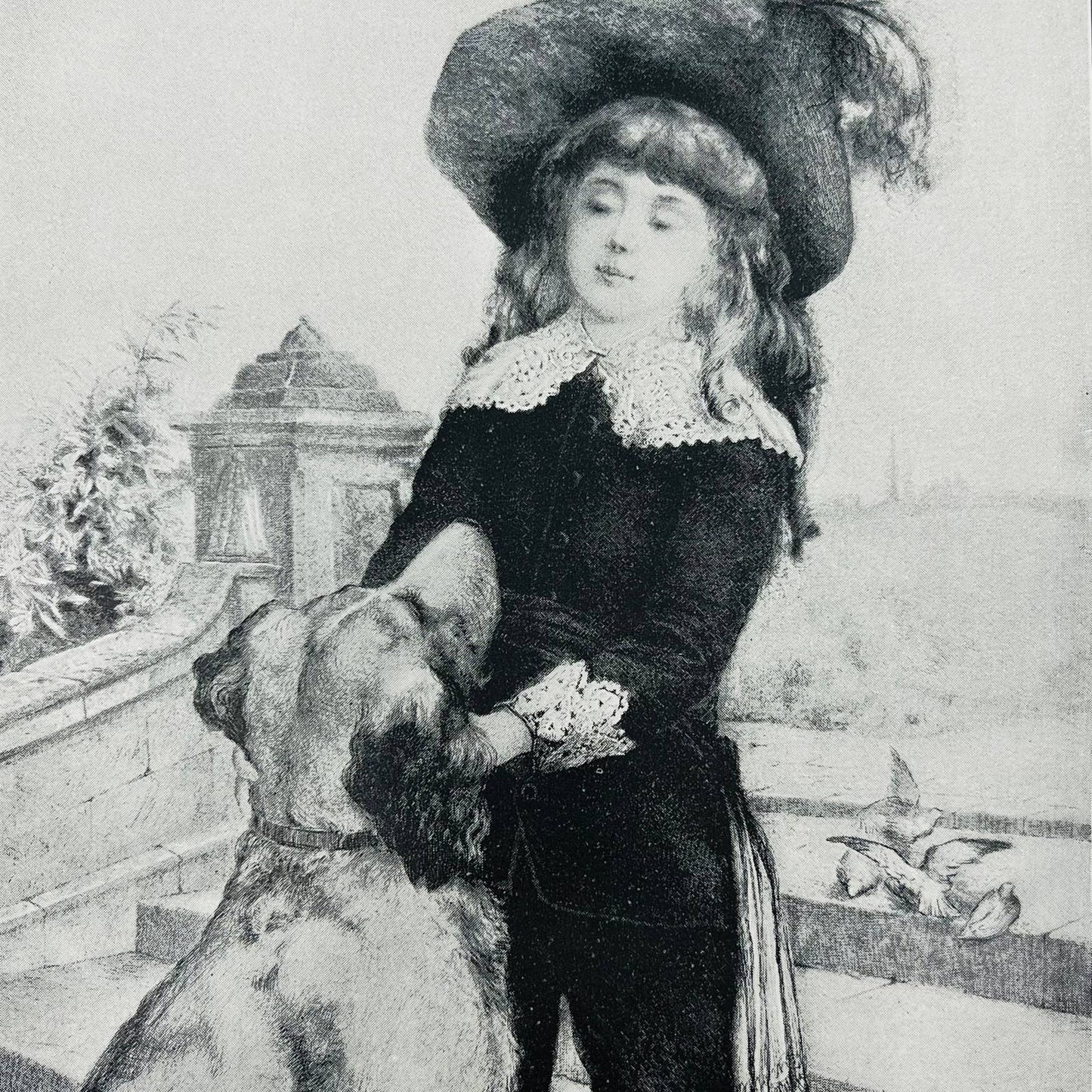 1880s Victorian Art Print Engraving Burnett LITTLE LORD FAUNTLEROY FM Spiegle