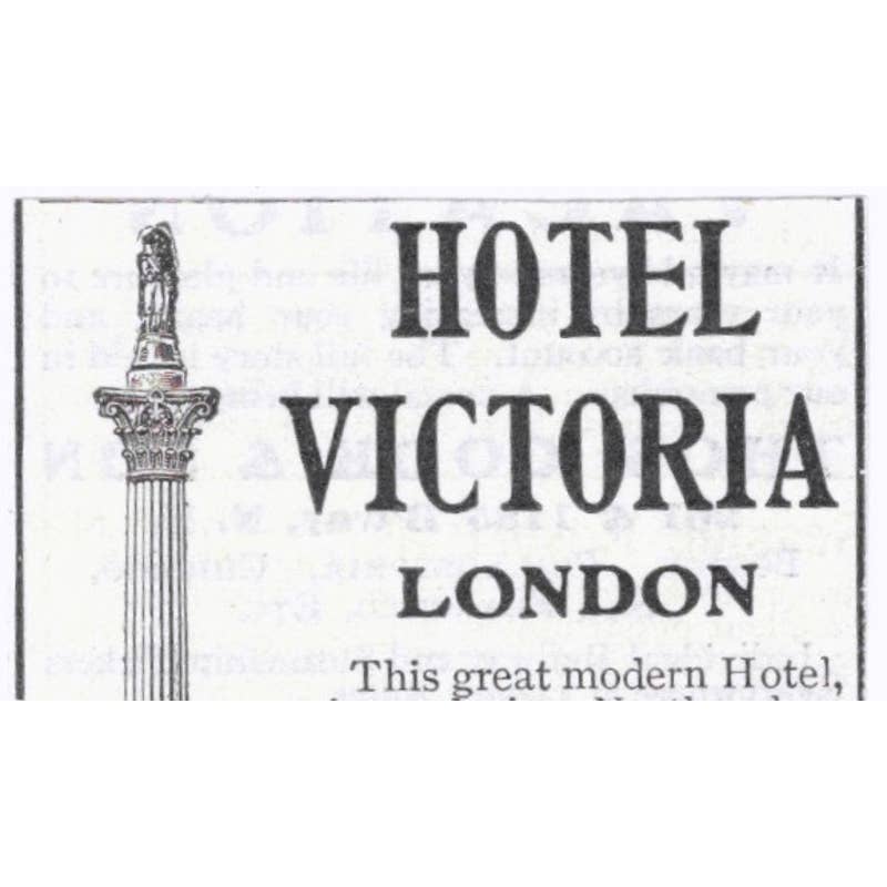 Hotel Victoria London Gordon Hotels Ltd. - 1903 Original Ad TJ7-S9