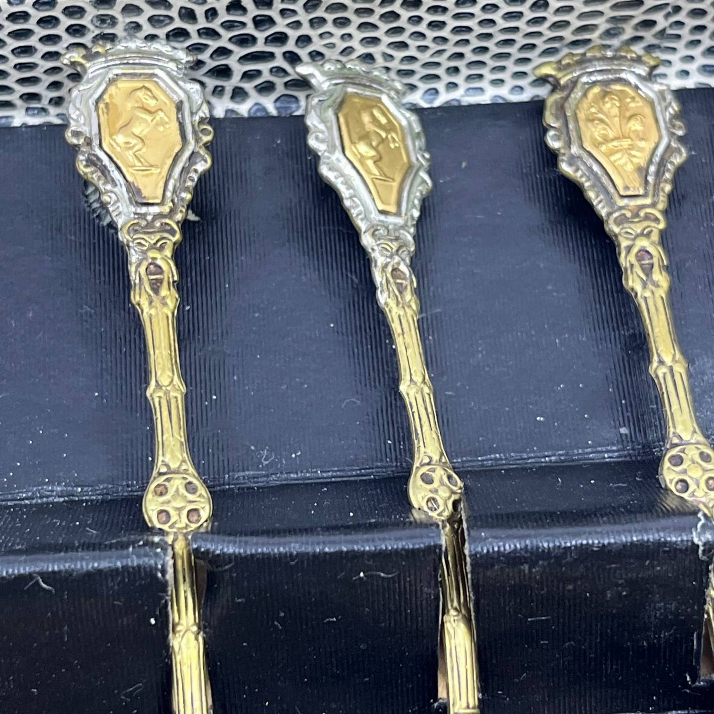 Vintage Brass Demitasse Espresso Coffee/Tea/sugar Spoons Italy Set of 6 TD1