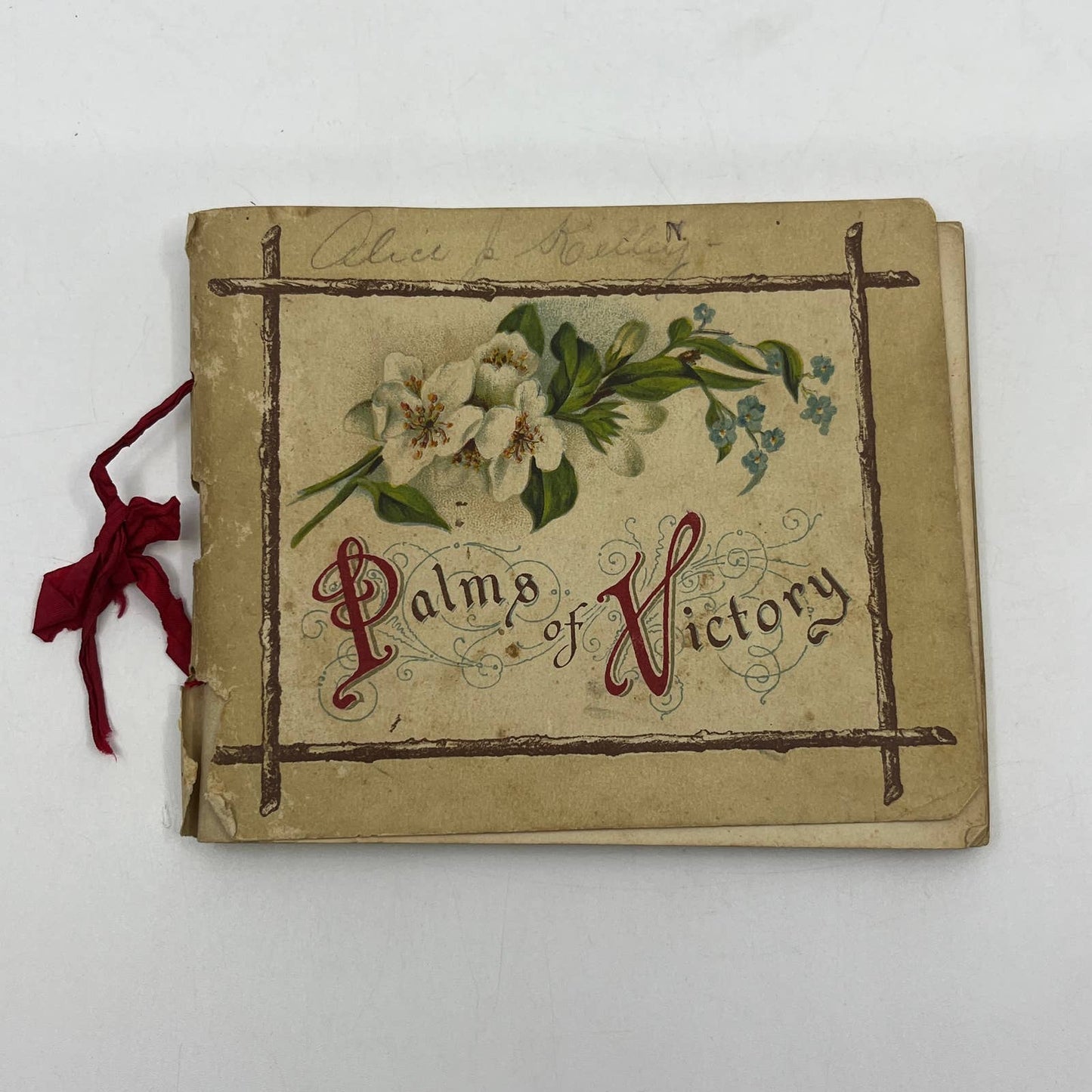 1880s Victorian Bible Devotional Book Palms of Victory Illustrated TG6