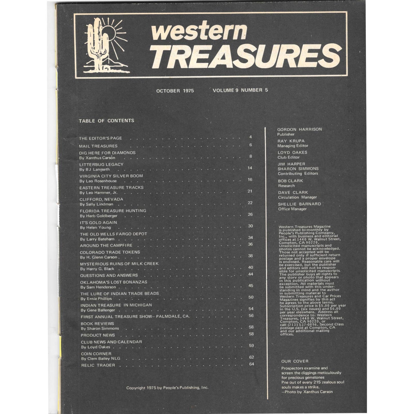 Western Treasures and Eastern Treasures Magazine Metal Detecting Oct 1975 M3
