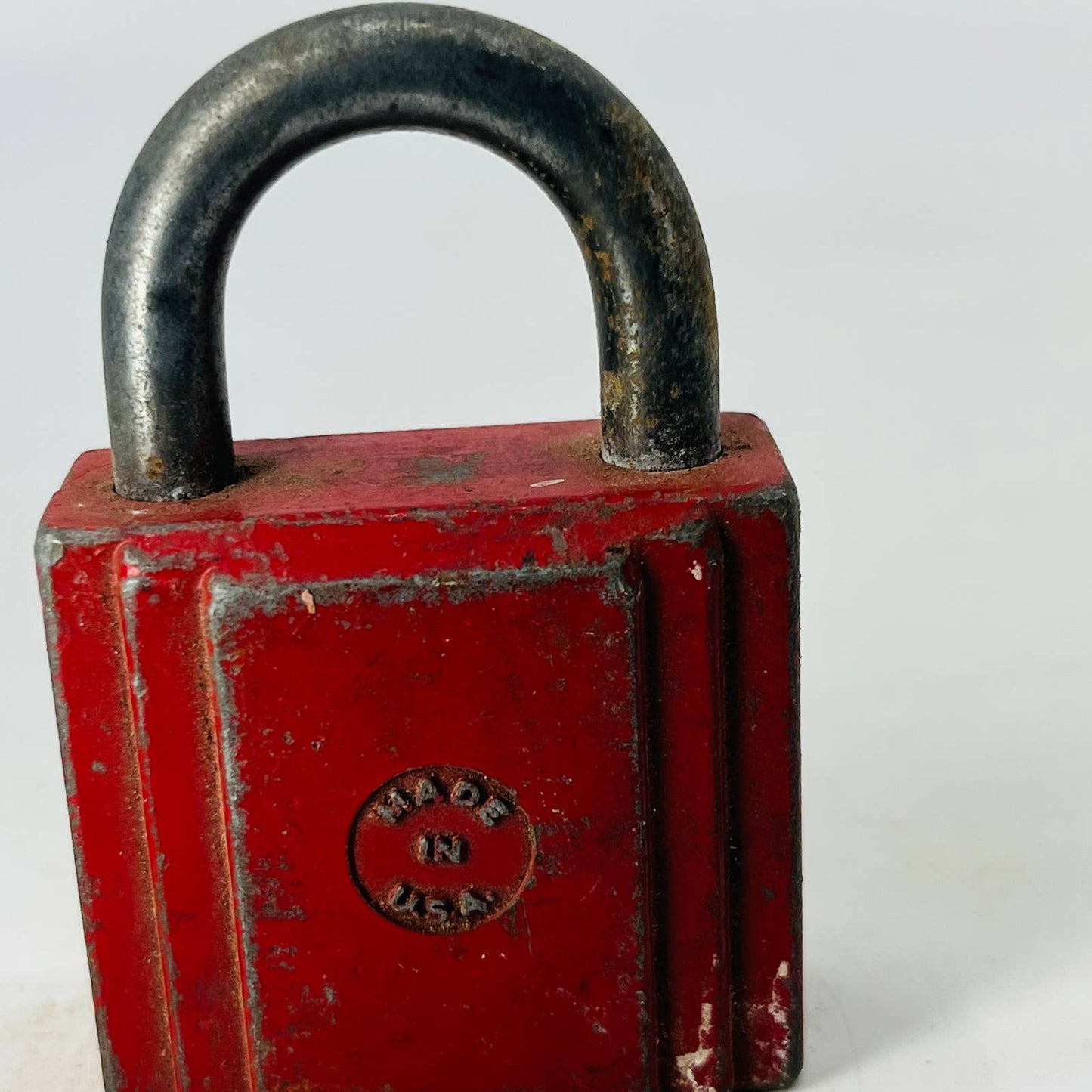 Vintage Art Deco Corbin Red USA Lock Padlock No Key SA8